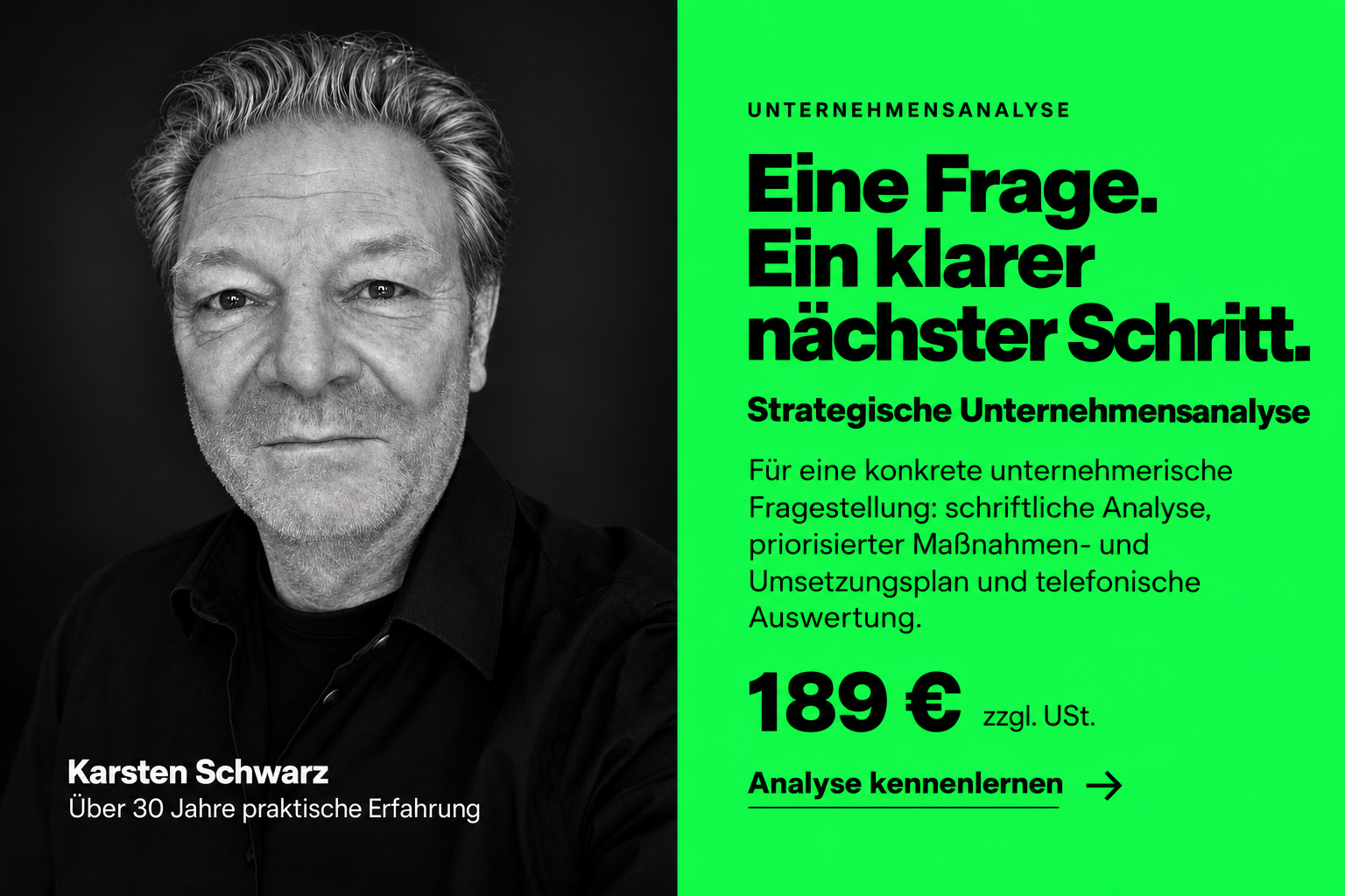 Sven-Karsten Schwarz, Schwarz-Weiß-Porträt
